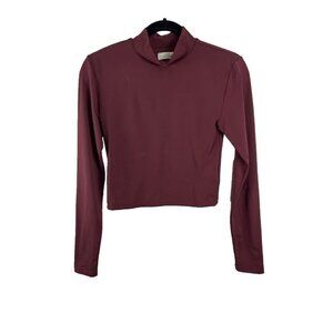 Aritzia Babaton Contour Cropped Mock-Neck Top Women's Size M